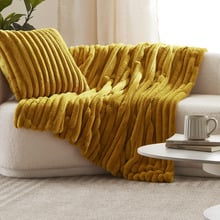 Chunky Embossed Faux Fur Throw